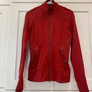 Red Lululemon Dance Studio Jacket Rib Sleeve
